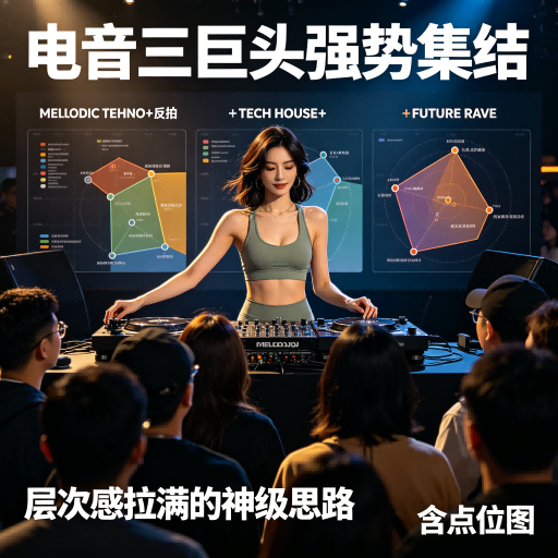电音三巨头强势集结 MELODIC TECHNO+反拍TECH HOUSE+FUTURE RAVE 层次感拉满的神级思路(含点位图)