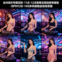 业内高价专属定制 11点-12点新概念精选榜单铺垫 BPM128-140多风格精品现场思路