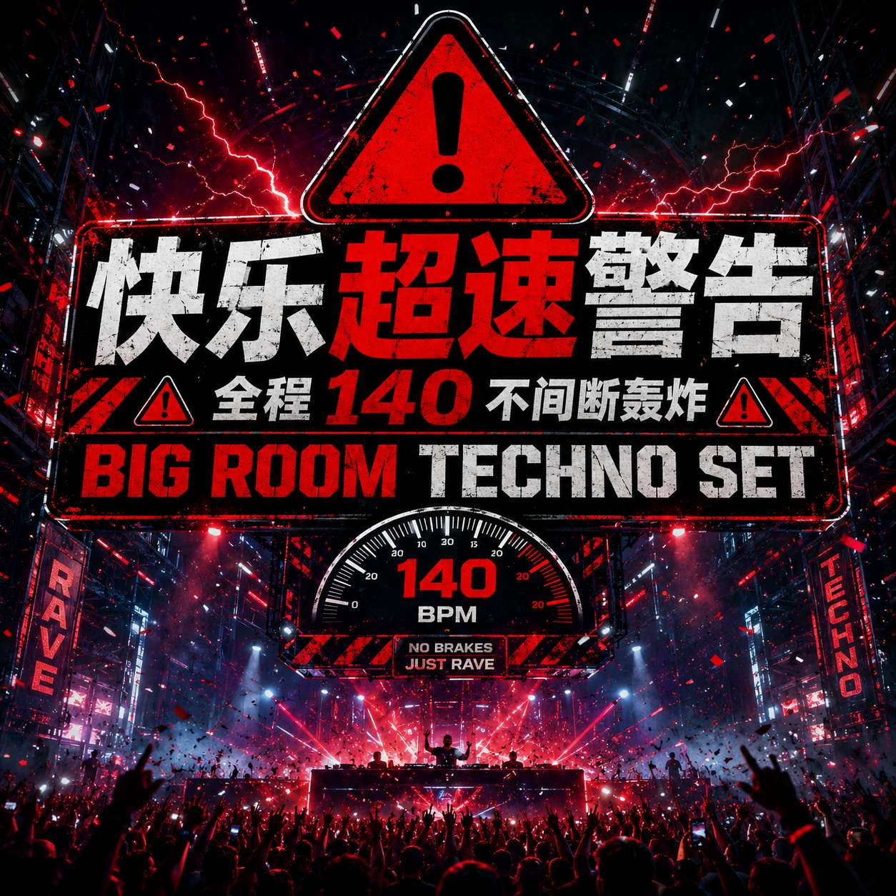 快乐超速警告 全程140不间断轰炸 BIG ROOM TECHNO SET